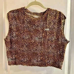 Victoria’s Secret PINK Leopard Print Sleeveless Crop Top Women’s Size XS